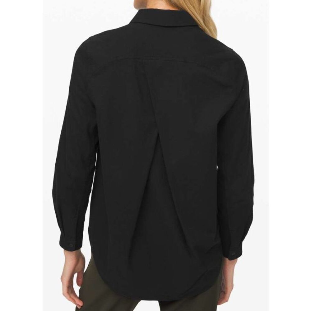 Lululemon Full Day Ahead Flannel black Shirt Blouse sz 6